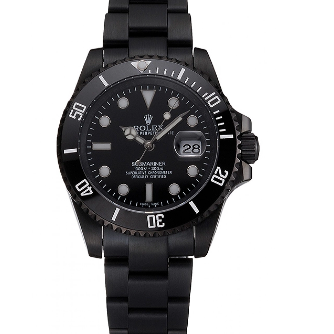 MiroTime 0813 Swiss Rolex Submariner Date Black Dial And Bezel Black PVD Case And Bracelet